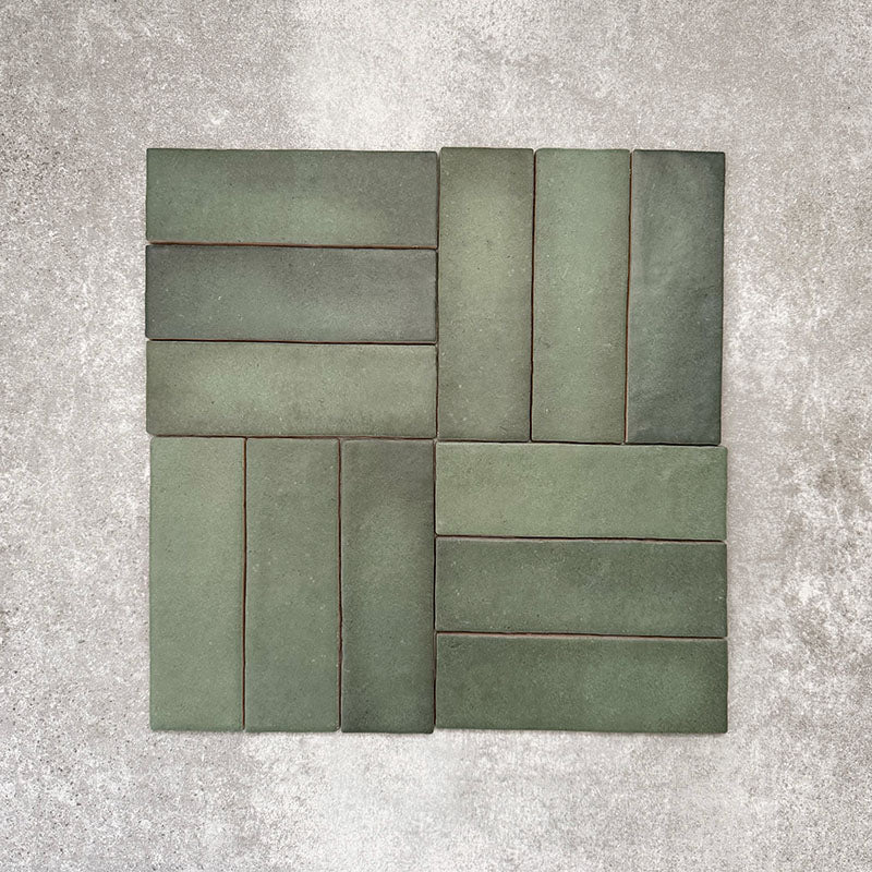 Zellige Malachite Green Brick | Moroccan Style | 6.5cm x 20cm - Image 7