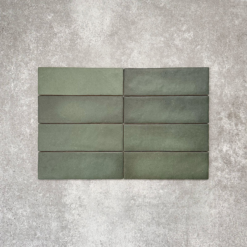 Zellige Malachite Green Brick | Moroccan Style | 6.5cm x 20cm - Image 9
