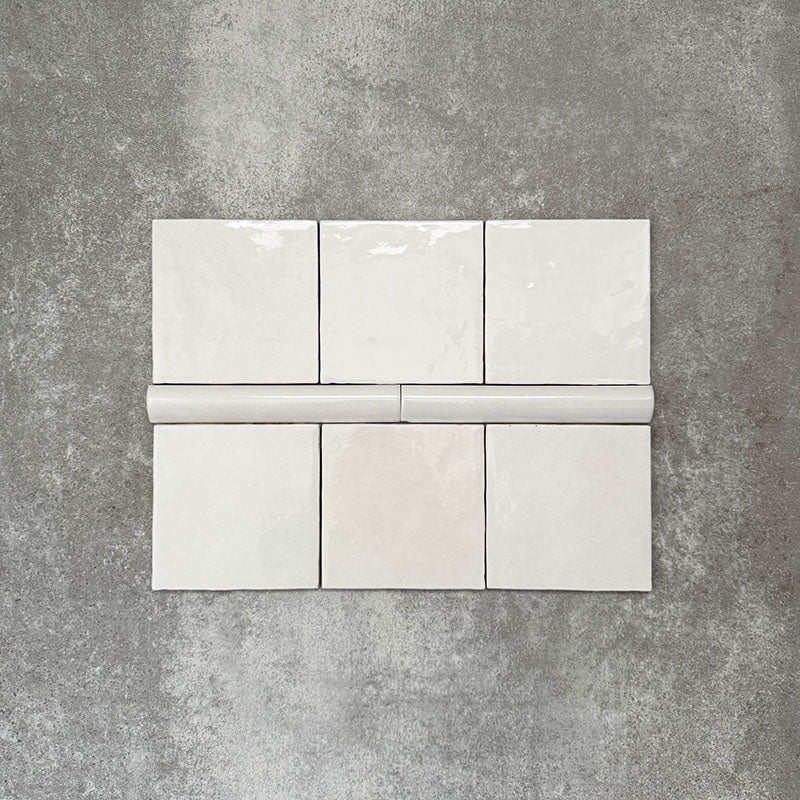 Zellige White Bullnose | Moroccan Style | 3cm x 20cm - Image 4