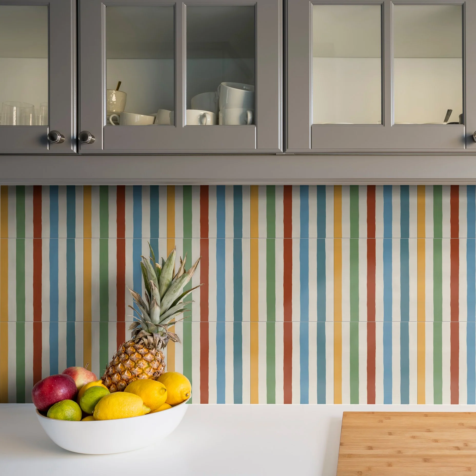 Pinstripes Rainbow Tile Indoor & Outdoor Tiles 20cm x 20cm - Image 3